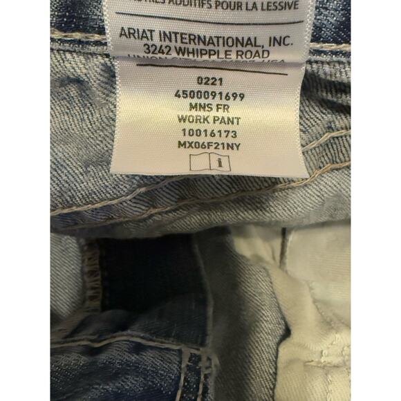 Ariat Jeans Mens 34x32 M4 FR Relaxed Boot Cut Dark Wash Fire Resistant Cat2 Work - Picture 7 of 11